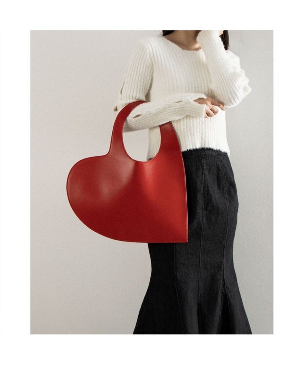 UNBILLION カシュカシュ cachecache / ハート型くり手バッグ レッド