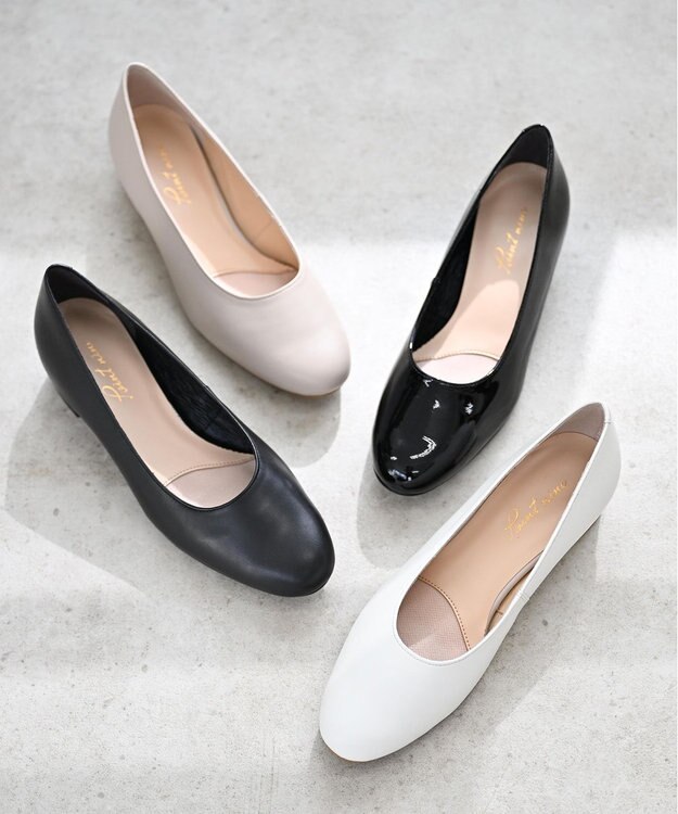 Pointer 日本製 美脚ラウンドトゥパンプス オフホワイト