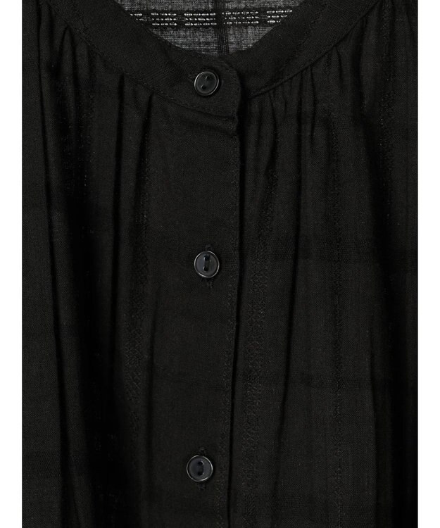 Green Parks インド綿 チェックドビーブラウス Black