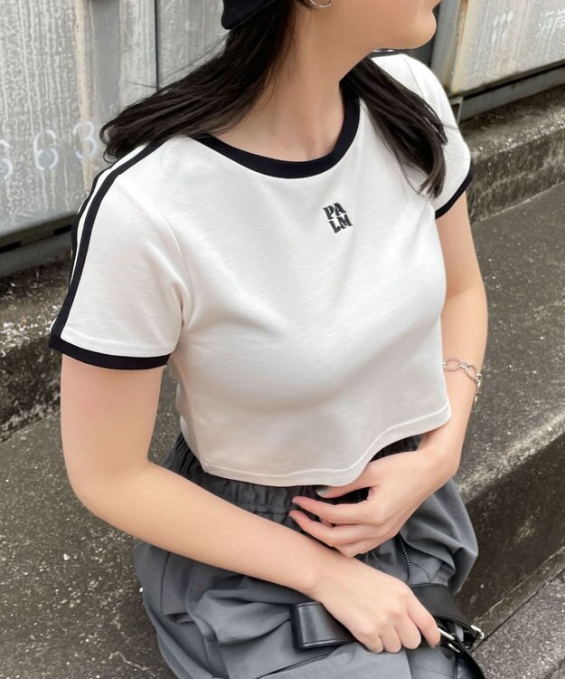 WEGO ラインデザインちびT ホワイト