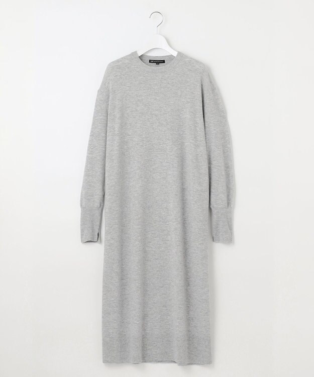 23区 【洗える】ウールカシミヤ ニットワンピース ライトグレー系