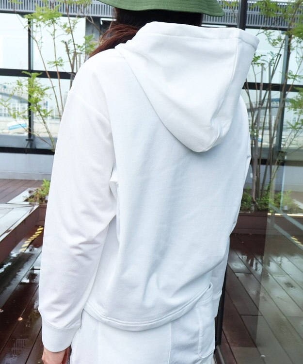 PW CIRCULUS 【WOMEN】【洗える/軽量】裏毛 ロゴ フーデッド プルオーバー ゴルフウェア レディース ホワイト