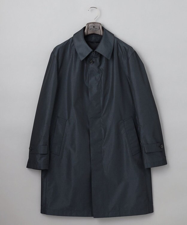 GOTAIRIKU ダウンライナー装着可【半裏仕様でより軽量】メランジシャンブレー ステンカラースプリングコート ダルブルー系