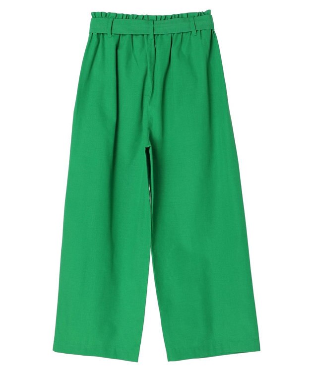 Green Parks 綿麻混リボン付ワイドパンツ Light Green