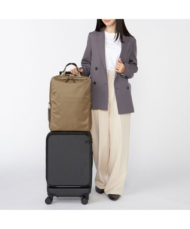 ACE BAGS & LUGGAGE 【エキスパンドタイプ】 ace. フィッテム リュックサック B4サイズ 15.6インチ収納 68687 エース ベージュ