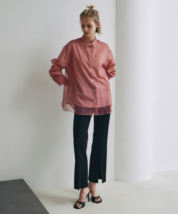 ICB 【洗える】オーガンコンビシャーティング フラミンゴ系