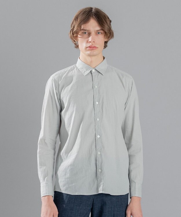 JOSEPH HOMME 【LEON 掲載】リネンストレッチブロード レギュラーカラーシャツ スカイブルー系