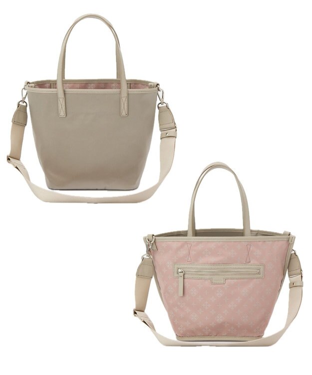 russet リバーシブル2wayトートバッグ(CE-1667) BeigePink