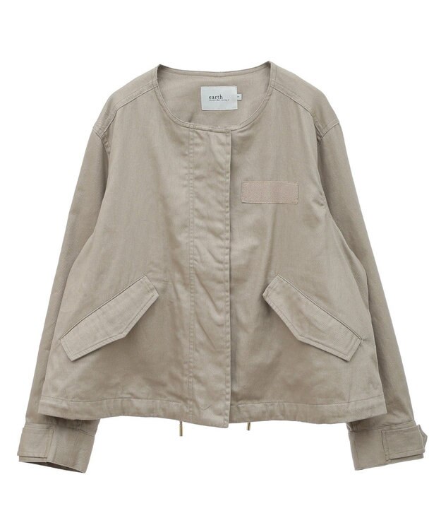 earth music&ecology パーカー付きミリタリーブルゾン Beige
