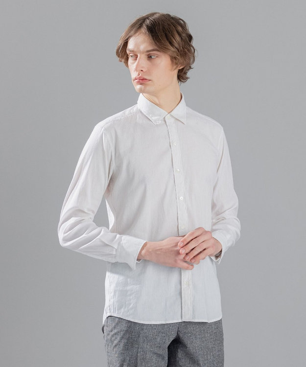 JOSEPH HOMME 【LEON 掲載】リネンストレッチブロード レギュラーカラーシャツ ホワイト系