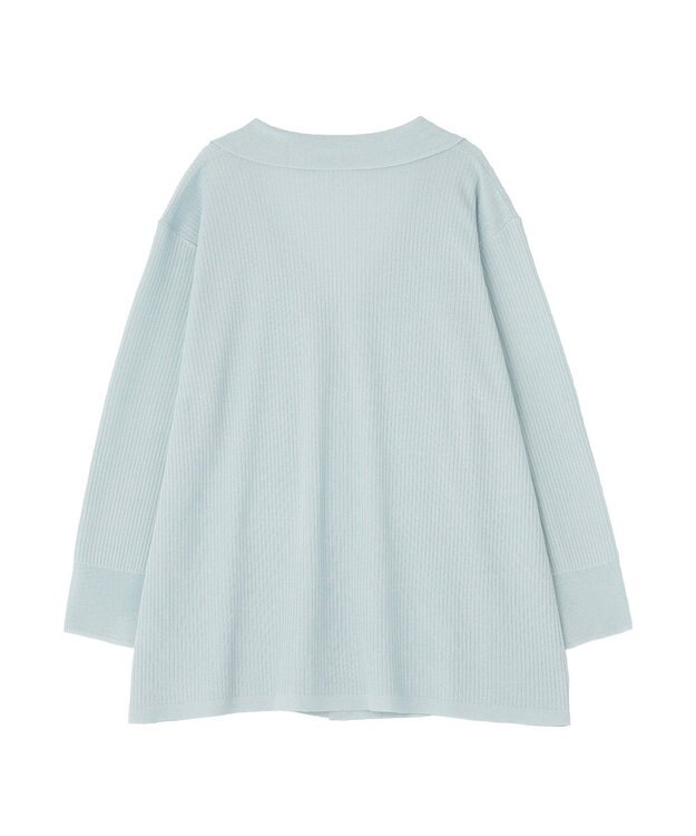 earth music&ecology テーラーカラーニットカーディガン Blue