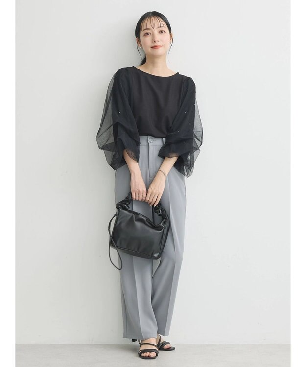 earth music&ecology キラキラストーンプルオーバー Black