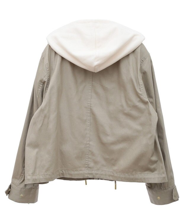 earth music&ecology パーカー付きミリタリーブルゾン Beige
