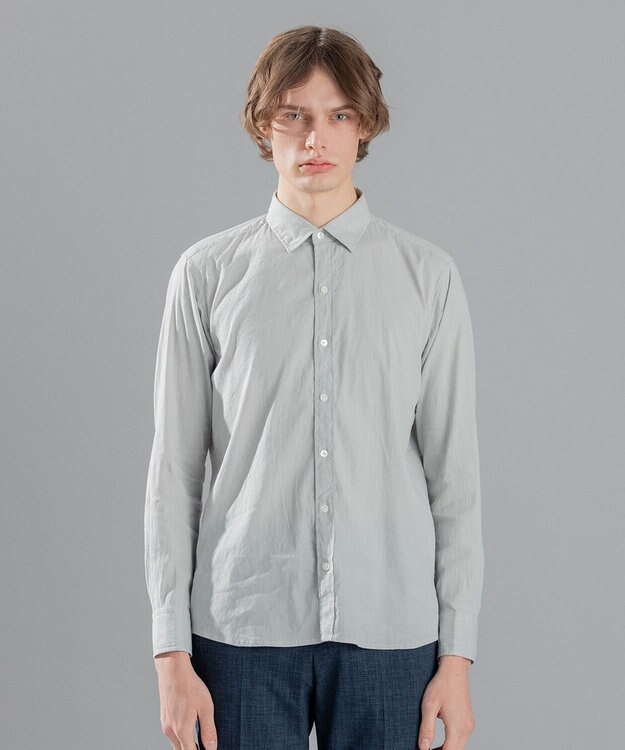 JOSEPH HOMME 【LEON 掲載】リネンストレッチブロード レギュラーカラーシャツ スカイブルー系