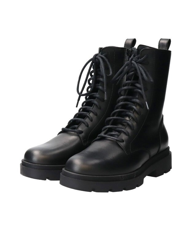 INTER-CHAUSSURES 【FABIO RUSCONI】トラックソールレースアップブーツ ブラック