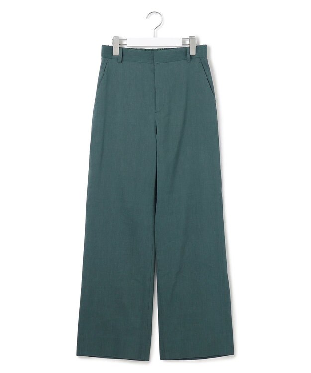 23区 【Oggi5月号掲載/洗える】リネンレーヨンストレッチ ワイド パンツ ダークグリーン系