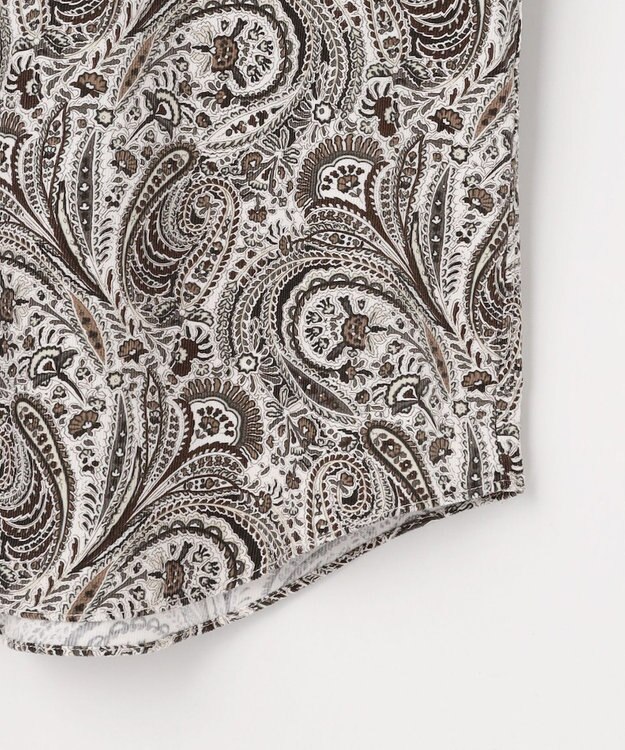 JOSEPH ABBOUD 【LIBERTY・綿100％】リバティペイズリープリントコーデュロイ シャツ ダークブラウン系6