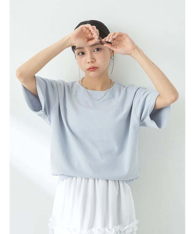 earth music&ecology デザインネックウラケプルオーバー Sax