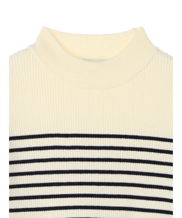 earth music&ecology ゴールド釦スリーブリブプルオーバー Border