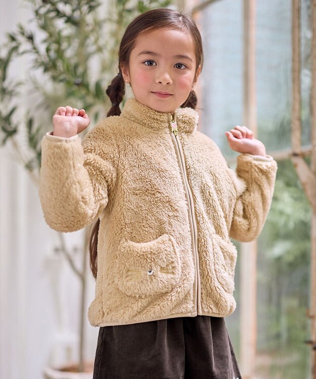 ANY KIDS 【ドッキング可能】ネコボアブルゾン ベージュ