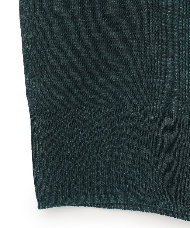 ICB 【洗える】ラメシアー モックネックニット パイングリーン系