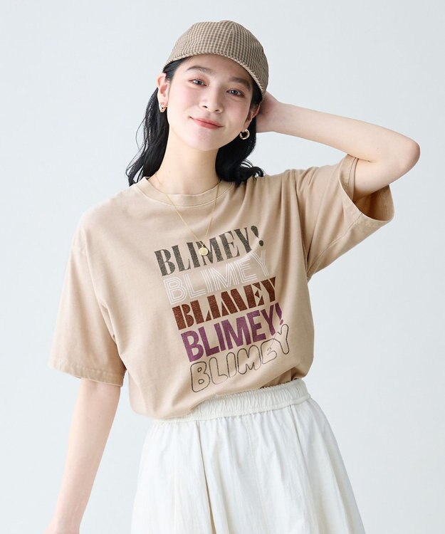 ANY ピグメントアソートロゴＴシャツ ベージュ