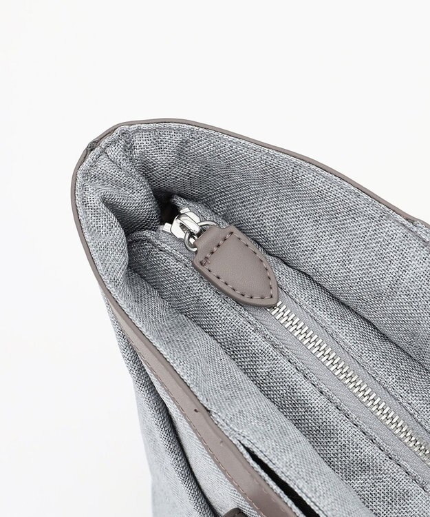 Y'SACCS リネンライク　イニシャルトート　Mサイズ ライトグレー