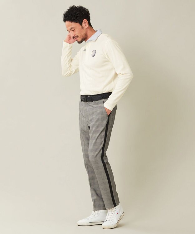 23区GOLF 【MEN】【吸湿発熱】グランサーモカノコ ポロシャツ ホワイト系