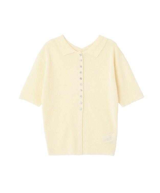 earth music&ecology 前後2WAYポロニット Ivory