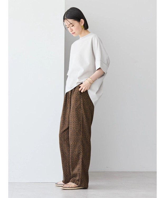 AMERICAN HOLIC 抗菌防臭＋接触冷感　コクーンカットプルオーバー Gray Beige