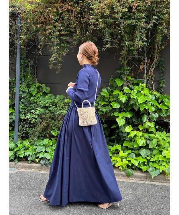 Green Parks AnriettMusee  リブニットドッキングワンピース Navy