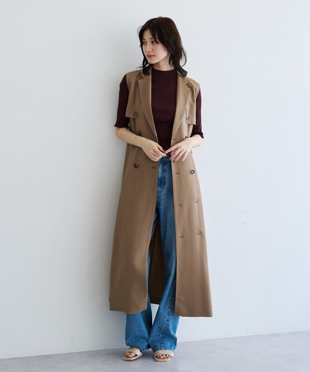 YECCA VECCA 【UVカット/接触冷感】トレンチジレワンピース Beige