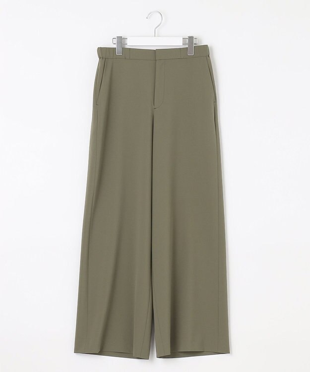 自由区 L 【洗える】ライト2WAYストレッチワイド パンツ カーキ系