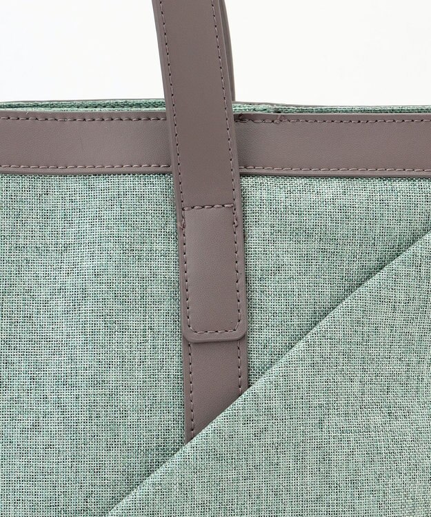 Y'SACCS リネンライク　イニシャルトート　Mサイズ ライトグリーン