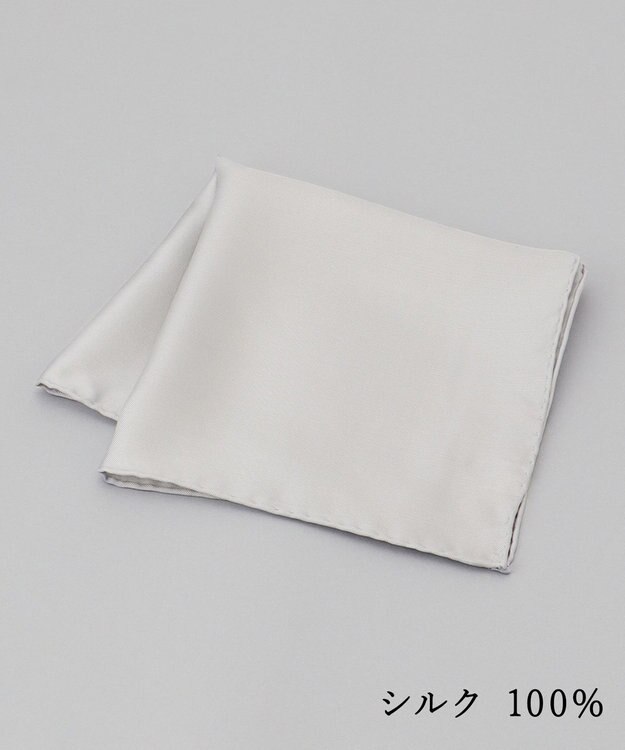 GOTAIRIKU 【日本製】定番 シルク100％ チーフ アイボリー系