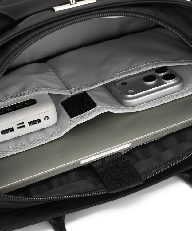 style code 【高密度ナイロン×レザー】ナイロンロングハンドルトートバッグ　軽量　大容量 BLK/SLV7692