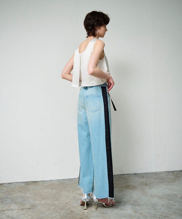 GRACE CONTINENTAL デニムワイドイージーパンツ サックス