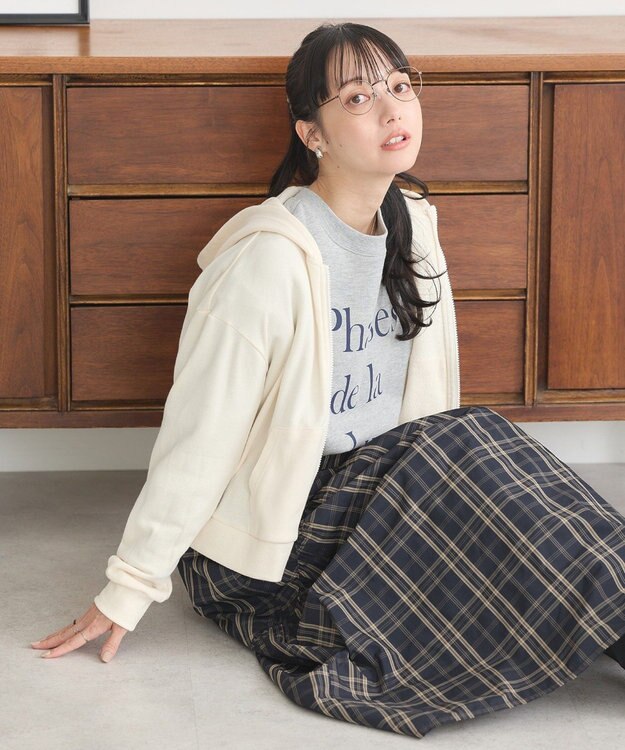 earth music&ecology パーカー付きミリタリーブルゾン Beige