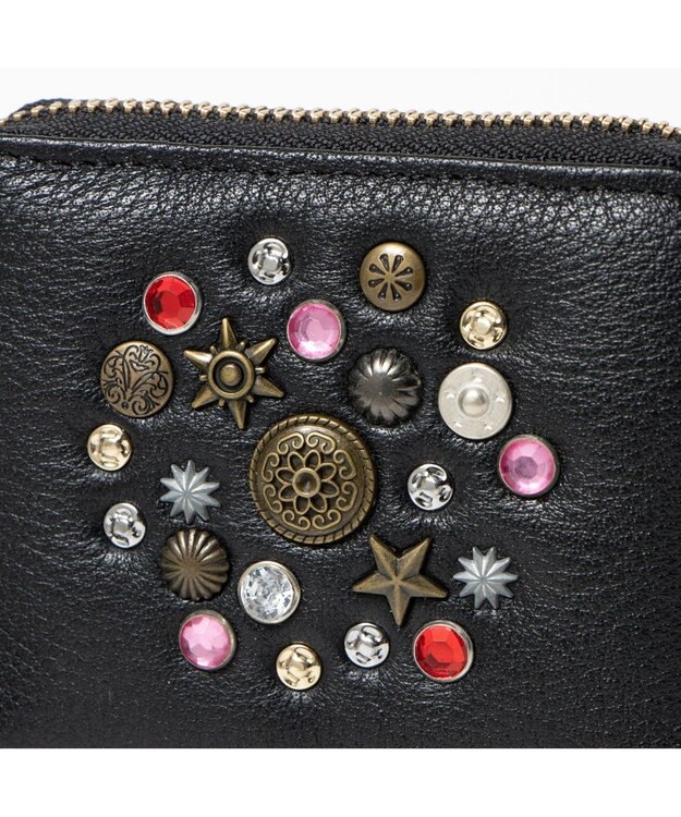 UNBILLION ペルケ perche / マルチスタッズ・ジャバラカードウォレット ブラック