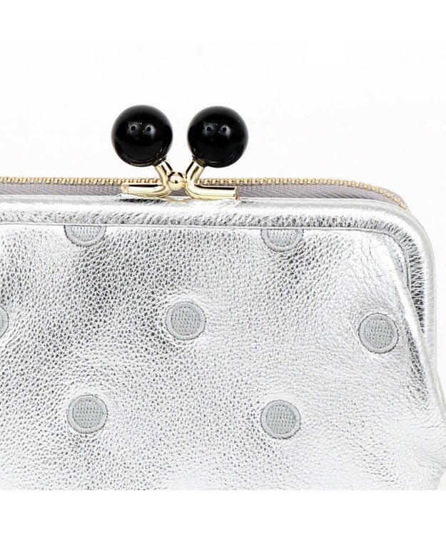 UNBILLION ペルケ perche / アクリル玉がま口2つ折り財布 シルバードット