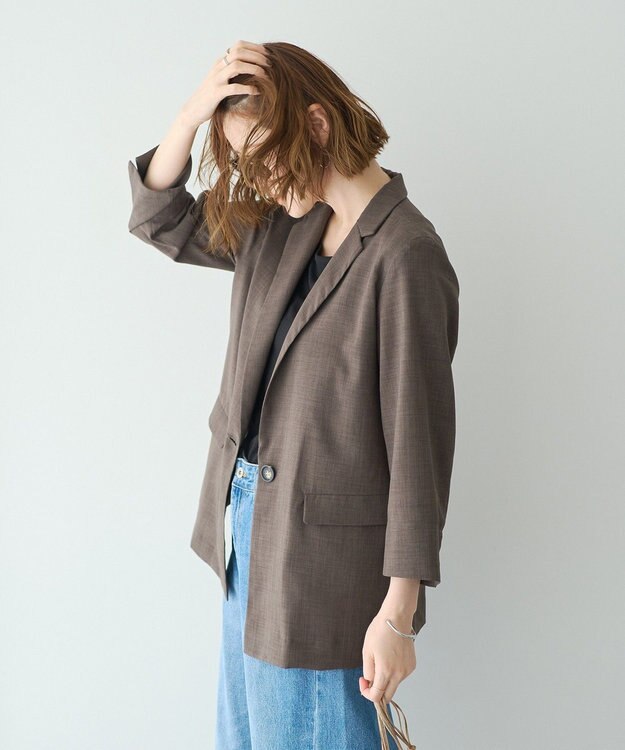YECCA VECCA リネンライクジャケット Brown