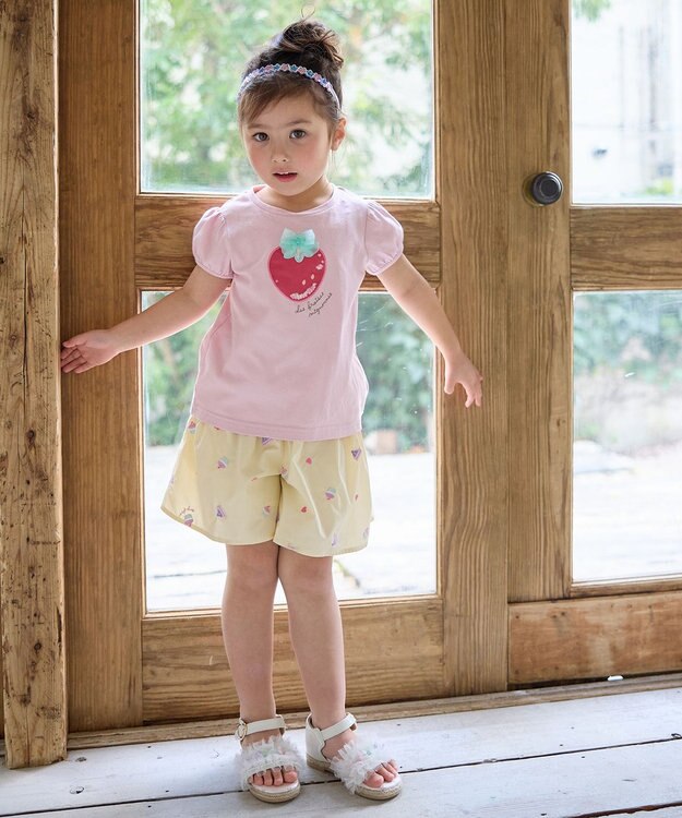 ANY KIDS 総柄刺繍 キュロット エクリュ