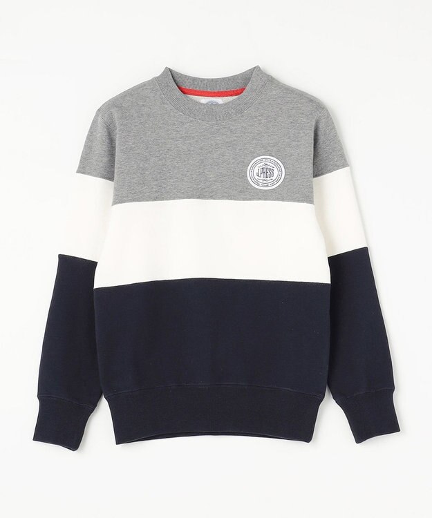 J.PRESS KIDS 【140-170cm】COMBI トリコロール トレーナー グレー×ネイビー系