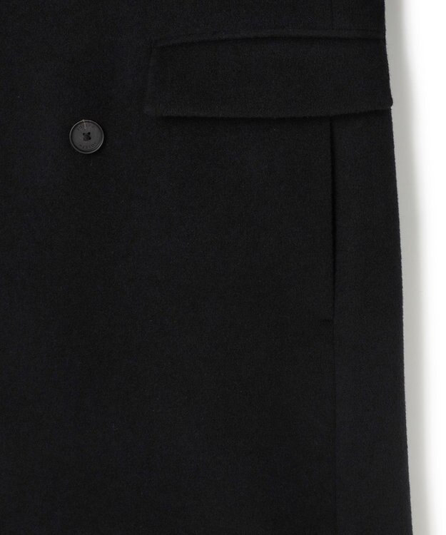 JOSEPH HOMME 【WEB限定】グロッシーウール　ダブルブレストチェスターコート ブラック系