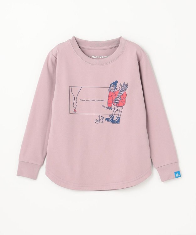 SHARE PARK LADIES 【KIDS】吸水速乾 フロントプリントTシャツ スモークピンク