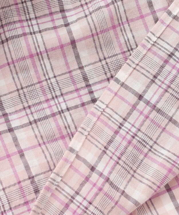 ANY KIDS オフショルダー フリル ブラウス ブラウン系チェック