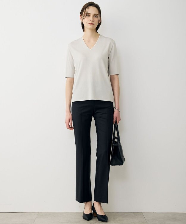 ICB 【新色追加・セットアップ対応】Bahariye セミフレアパンツ ネイビーストライプ系