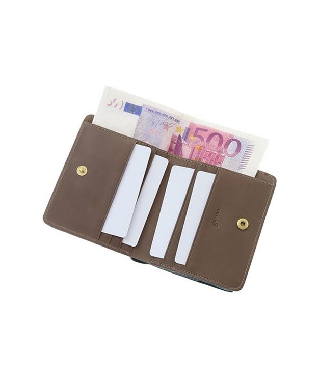 genten 【新色】フレスコ 二つ折り財布 グリーン