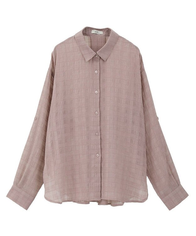 earth music&ecology シャドーチェックシャツ Pink