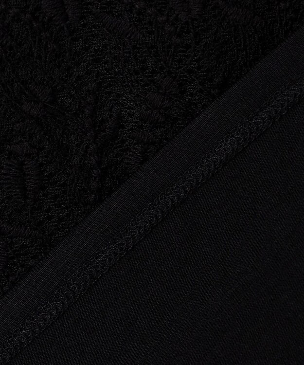 UNFILO シアー エンブロイダリー Tシャツ ブラック